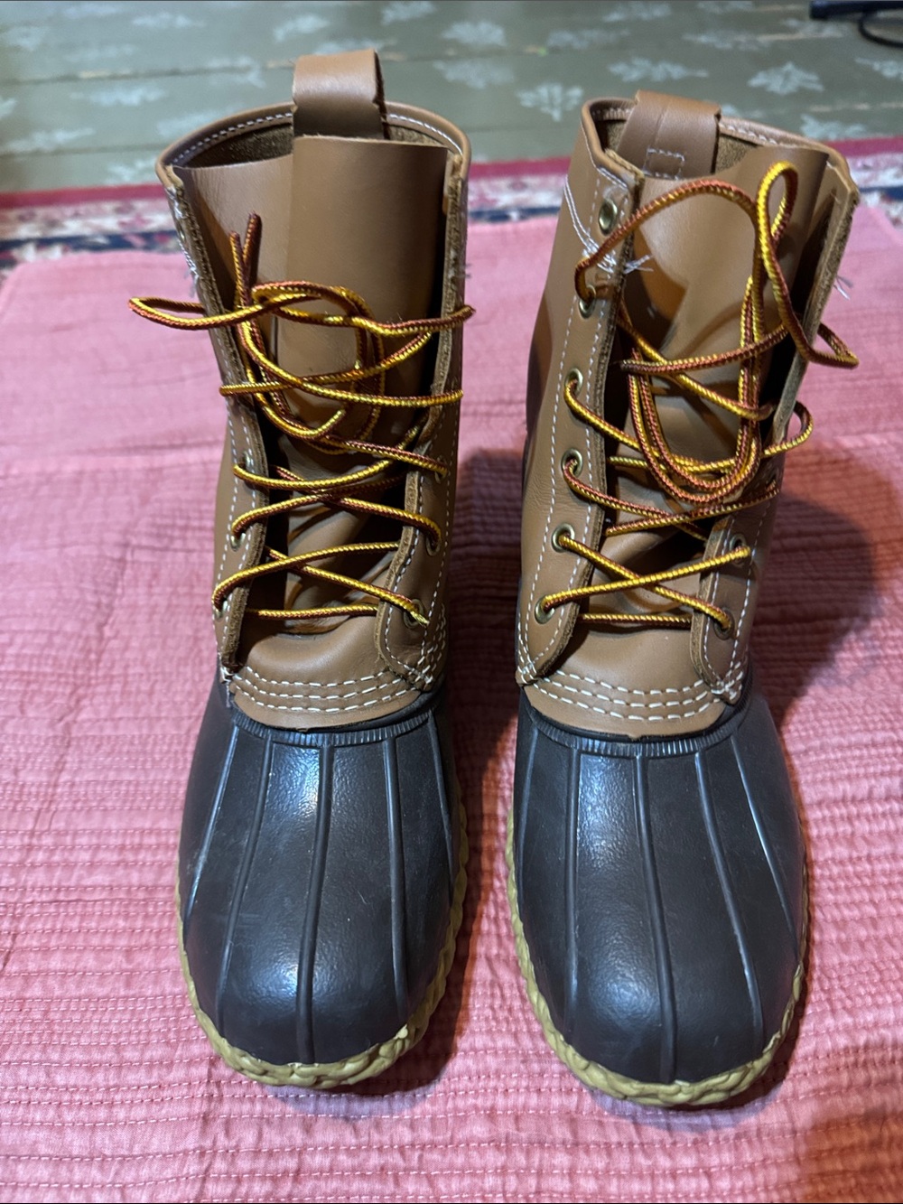 L.L. Bean Women's Brown and Dark Brown Waterproof Duck Boots